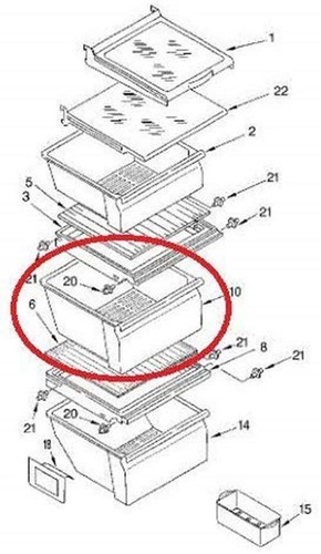 Cajón Compatible Whirlpool 10659082892 1069550710 10659242990 ED5VHEXTQ01 - Imagen 4 de 4