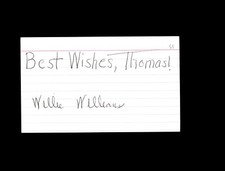 Willie Williams Negro Leauge authentic autographed 3x5 card