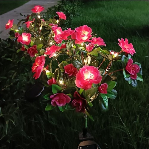 Garden Solar Lights Outdoor Waterproof Flower Lights Landscape Yard Stake Decor - Picture 3 of 16