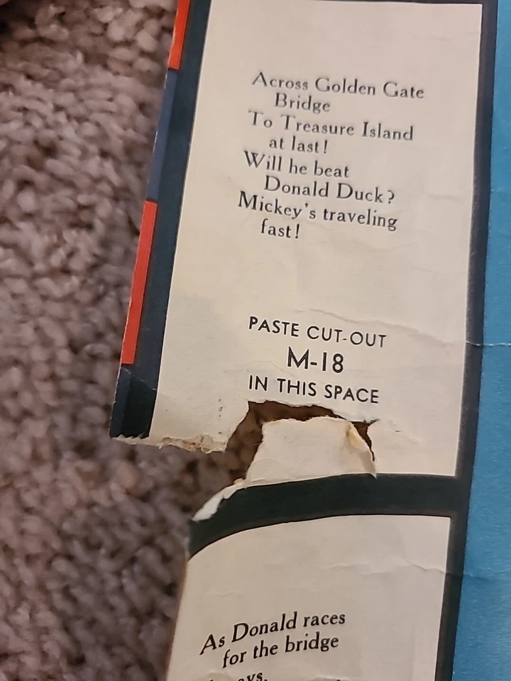 Walt Disney 1939 Standard Oil Gasolina Race to Treasure Island Premium 27" X 20" Foto 3 de 4