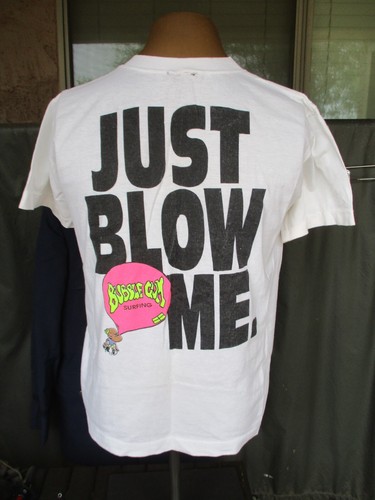 Vintage Original 1980er Kaugummi Surfwachs JUST BLOW ME Einzelnaht T-Shirt
