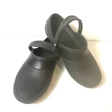 CROCS Comfort Women's Size 8 Slip On Slip Resist Clogs Black Rubber Casual Shoes