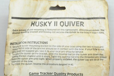 Carquois Pour Arc The Game Tracker Husky Bow Ll – Modèle 4450, Neuf Sous Emballage
