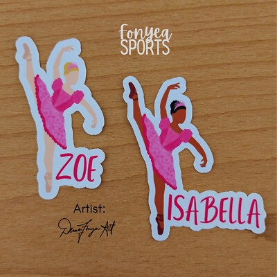 Ballerina Dancer Ballet Personalized Laminated Vinyl Sticker Decal Girl