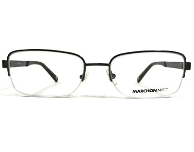 Marchon Eyeglasses Frames M-2008 033 Brown Grey Rectangular Half Rim 53-18-140