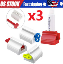 3x Toothpaste Squeezer Bathroom Tube Easy Stand Dispenser Rolling Holder Seat