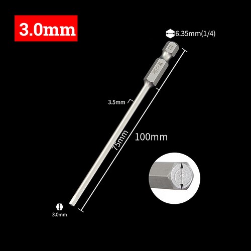 Hex Head Allen Wrench Drill Bit Set Screwdriver Socket 1/4" Hex Shank H1.5-H14 - Picture 22 of 28