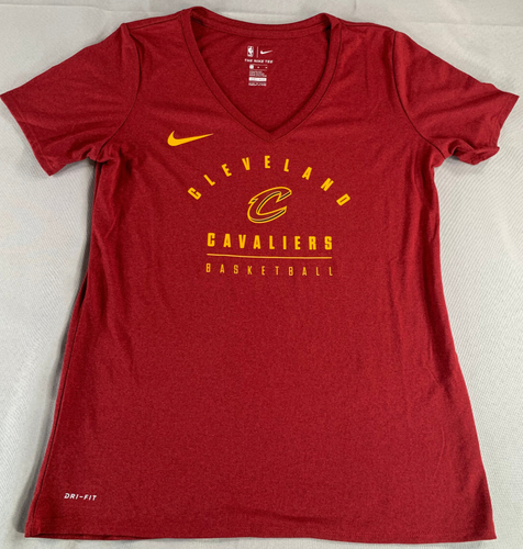 Nike Dri-Fit Cleveland Cavaliers Basketball Red Tee Shirt Women’s M V-Neck NWT
