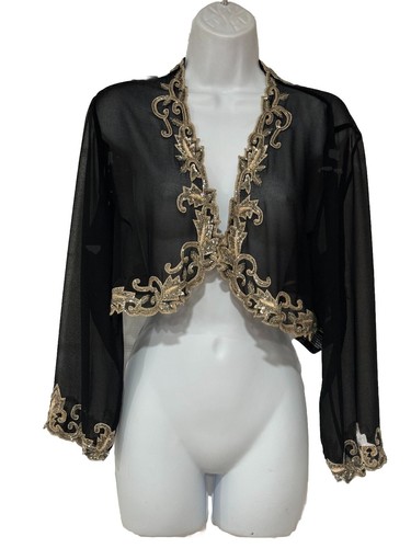 New Clearance J Kara Beaded Sheer Evening Cocktail Jacket Top Xxl Vintage