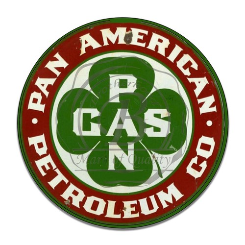 Vintage Design Sign Metal Decor Gas and Oil Sign Pan Am Petroleum Pan