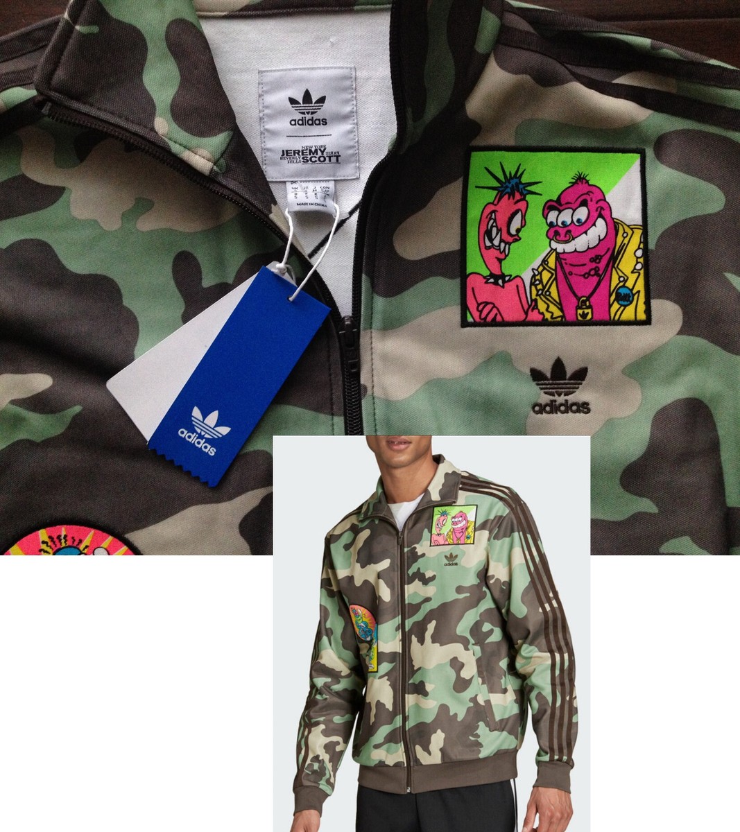 Jeremy Scott 【adidas Japan】トラ柄フード付きパーカーM 2025