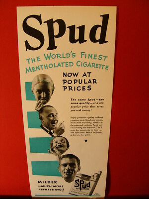 1939 SPUD MENTHOL COOLED CIGARETTES 