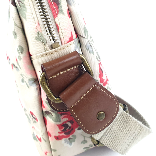 Borsa a tracolla Cath Kidston tracolla floreale giardino rosa crema opaca tela cerata CO65 - Foto 8 di 17