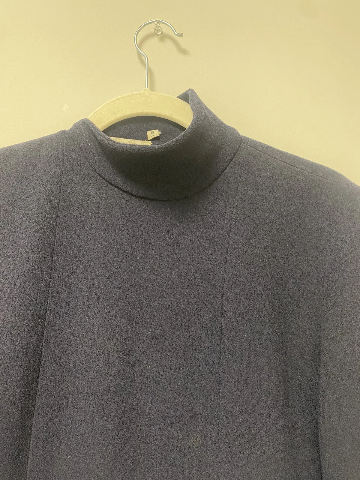 Abito Vintage Valentino Boutique Amen Wardy Navy MIDI Manica Lunga Taglia 8