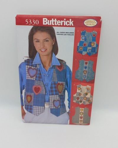 Butterick 5330 Shirley Stevenson Designs Heart Vest Size S M L Uncut 1990s Y2K