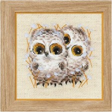 EuleStitch Multicoloured Cross Stitch Kit - Stickpackung Kleine Eulen, Zahlmuste