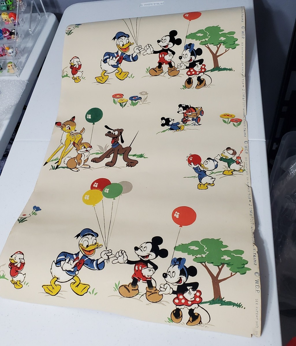 Walt Disney Productions 1985 壁掛け VTG Walt Disney Productions Complete Roll of WallPaper 1940s 50s w