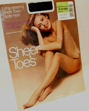 VTG NWT Navy J. C. Penny Pantyhose Sheer Toe,Nude Heel, Average cotton Lined