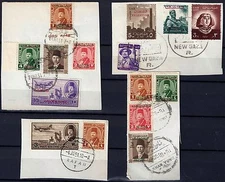 EGYPT PALESTINE 1951 SEVEN FULL CANCELS GAZA NEW GAZA RAFAH KHAN YOUNIS ON KING