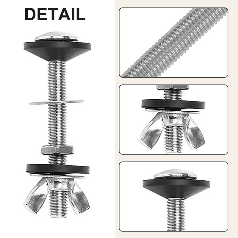 Shusmda Toilet Tank To Bowl Kit - 2 Pack Steel Bolts With Double Gaskets For Toilet Repair