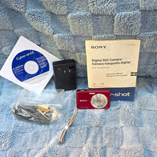 NEW Sony Cyber-shot DSC-W180 Pearl Red Compact Camera 10.1MP 3x Zoom w/ Charger