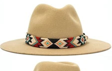 Western Seed Beaded Hat Band Fit Cowboy Hatband South West Multi Color Hat Band