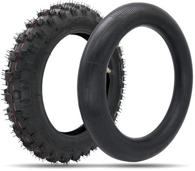 2.5-10'' Off-Road Tire and Inner Tube Set, Dirt Bike Tire with 10-Inch Rim and...
