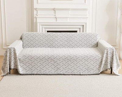 Loveseat Cover Sheet Blanket, Reversible Anti Slip Cushion Covers for 2 Seate...