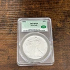 1992 American Silver Eagle $1 ASE MS69 CAC - Rare High Grade - White Luster