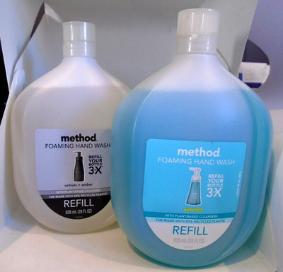 Method Foaming Hand Soap Refills Vetiver + Amber & Waterfall 28 oz SET