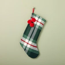 21" Plaid Woven Stocking Red and Green - Hearth & Hand with Magnolia