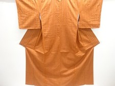 7653222: JAPANESE KIMONO / UNUSED / SILK / HAND WOVEN TSUMUGI / STRIPE