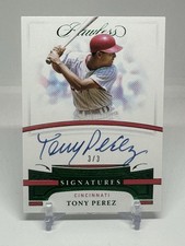 2021 Flawless Tony Perez Green Emerald Signatures Auto #/3 Reds FS-TP