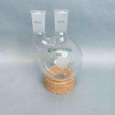 Chemglass Round Bottom Flask 500 ml 2 Neck Straight 24/40 Joints