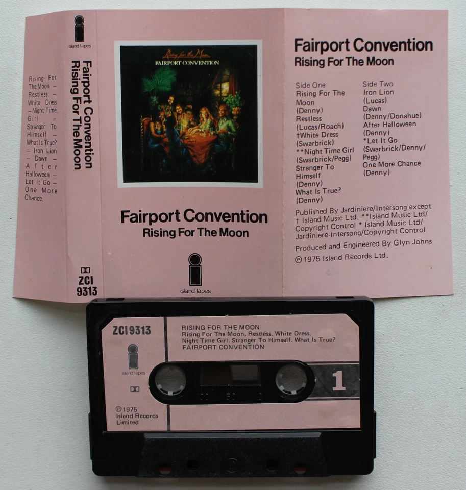 FAIRPORT CONVENTION - RISING FOR THE MOON (ISLAND ZCI9313) 1975 UK CASSETTE TAPE Foto 2 de 4
