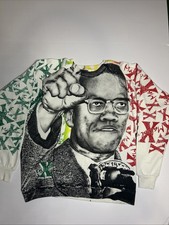 Vintage 90s AOP All Over Print Malcolm X Graphic United Spirit Sweatshirt XL