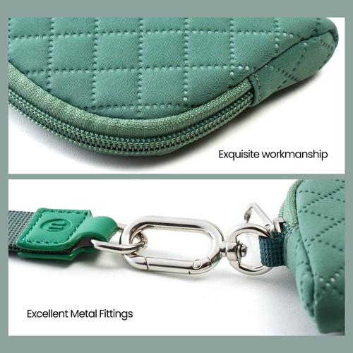 Mini Dual Pouch Wristlet Wallet for Women – Zip Around wristlet Keychain Wall... - Bild 6 von 7