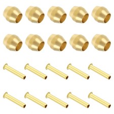 20 Pcs Brass Compression Sleeves Ferrules for 1/8 Inch OD Hose Tube