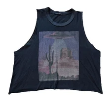 Brandy Melville Desert UFO Graphic Muscle Tee Tank Top One Size