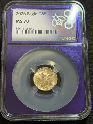 2026 $5 American Gold Eagle 1/10 oz NGC MS70 Gold Coin