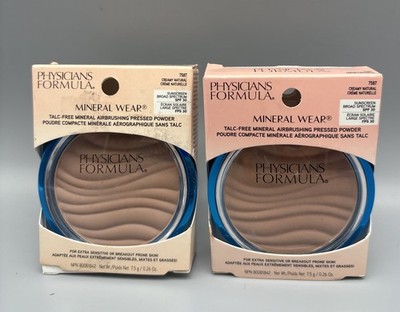 2 Physicians Formula Mineral Wear Talc Free Airbrushing Powder Creamy Natural