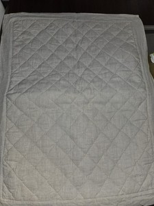 Pottery Barn Belgian Flax Linen Quilted Standard Pillow Sham Beige 26x20