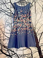 Loft Blue floral Sleeveless 100% Cotton Dress Size 8