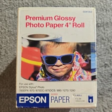Epson S041302 Premium Glossy Photo Paper Roll 4" x 26' New Sealed Box