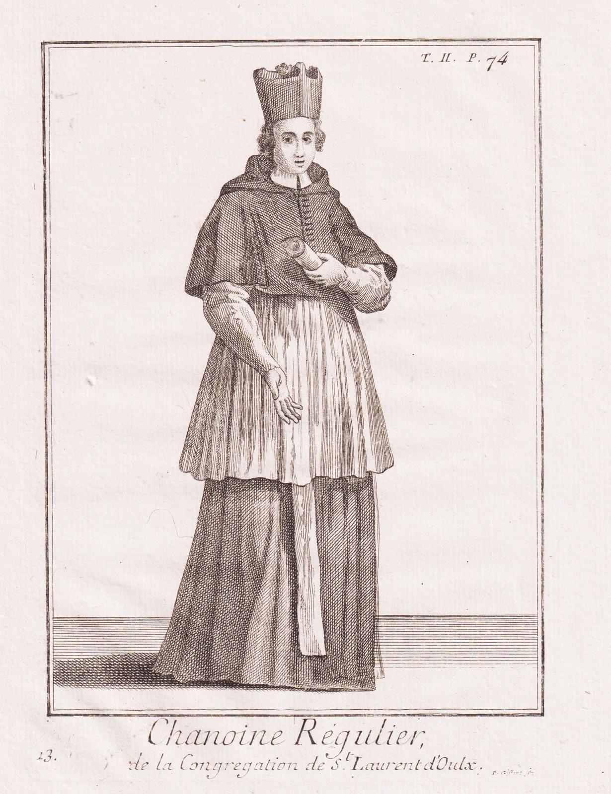 Prévôté Saint Laurent D'Oulx Augustiner Chorherr Abito Costume Kupferstic 311014