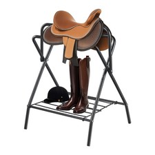 Folding Saddle Rack 28 x 19 x 37.5 in Freestanding Horse Saddle Stand Port