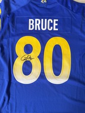 ISAAC BRUCE (80) Signed LA Rams NFL Jersey - Authenticated