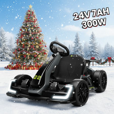 Electric Go Kart for Kids 24V 2x150W Motor Drift Kart Adjustable Seat Xmas Gift 