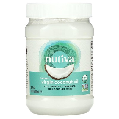 Nutiva Organic Coconut Oil 29 fl oz, Cold-Pressed, Fresh 29 Fl Oz (Pack of 1) 