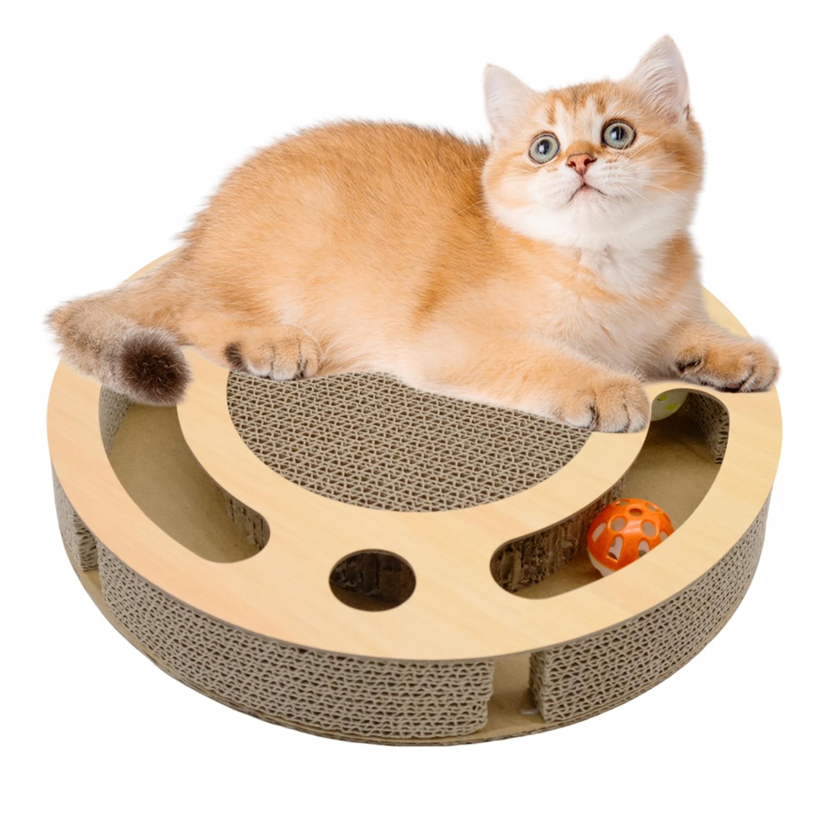 Griffoir en carton ondulé pour salon moderne et chat adepte de siestes